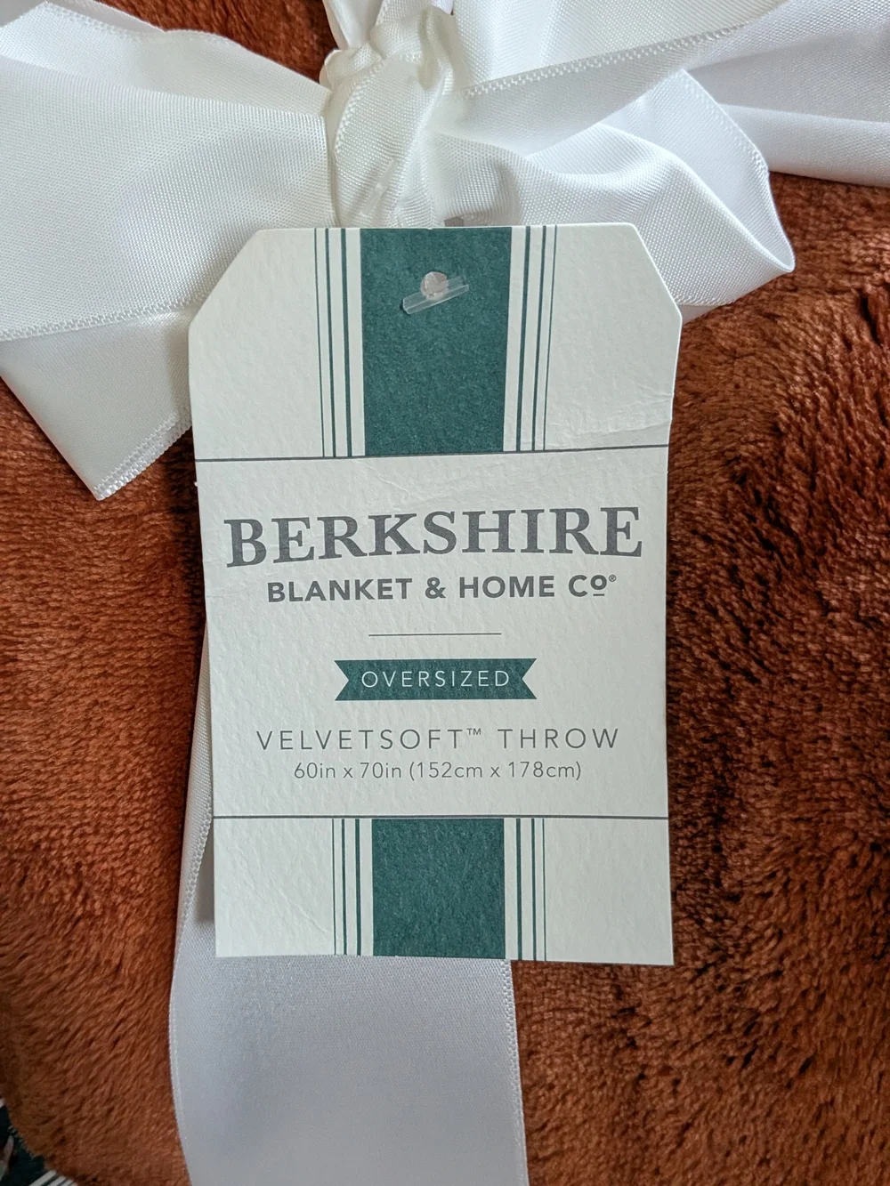 Berkshire VelvetSoft Throw Blanket in Rust Orange